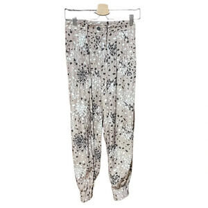 Timo Weiland Taylor Track Pant Jogger Pants Tan Dotted Animal Print‎ Size 0